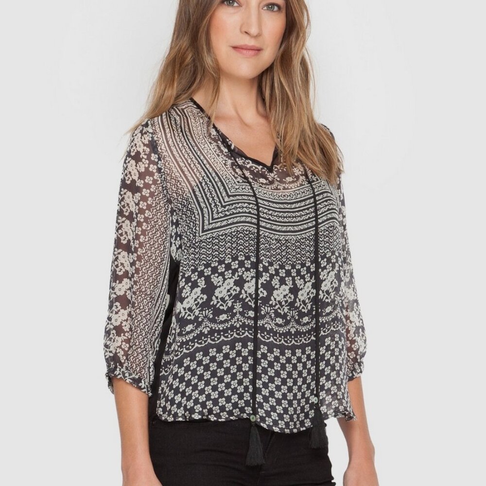 Johnny Was 4 Love and Liberty Silk Blouse